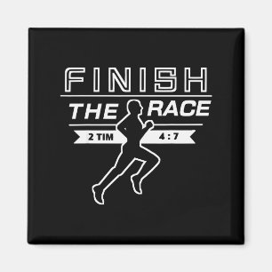 Aimant Finihe Course Sportif Coureur Chrétien Athlète Bib
