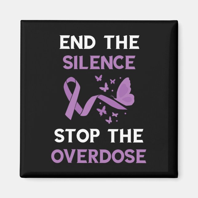 Aimant Finissons le silence Ruban violet Mois de sensibil (Devant)