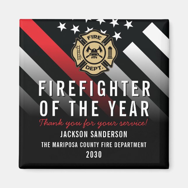 Aimant Firefighter of the Year Badge Logo Employee (Devant)