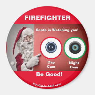 Aimant FIREFIGHTER Père Noël vous regarde !