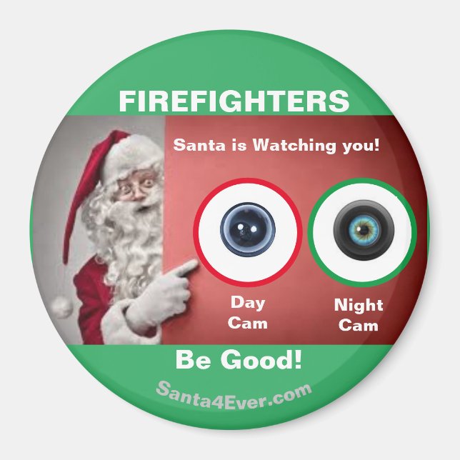 Aimant FIREFIGHTERS Père Noël vous regarde ! Jour et nuit (Devant)