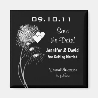 Aimant Fireworks & Hearts Enregistrer l'aimant de date
