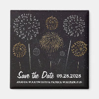 Fireworks Theme Black Gold Enregistrer La Date