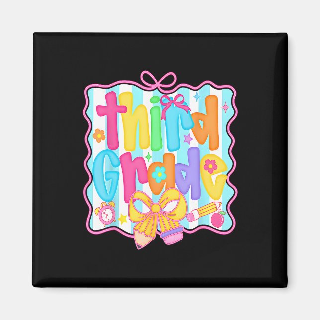 Aimant First Day Of Third Grade Floral Bundle For Teacher (Devant)