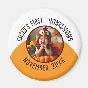 Aimant First Thanksgiving Baby Custom Photo Ajouter un no