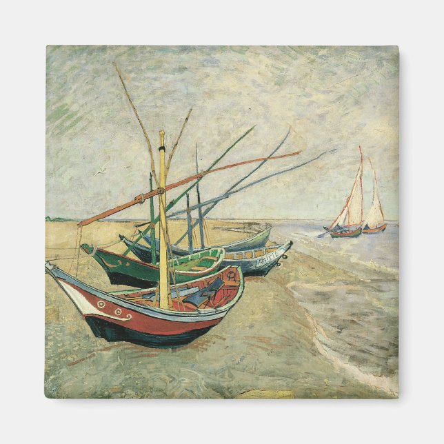 Aimant Fishing Boats on the Beach by Vincent van Gogh (Devant)