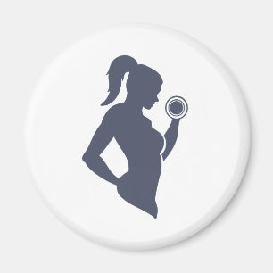 Aimant Fitness girl levant haltère