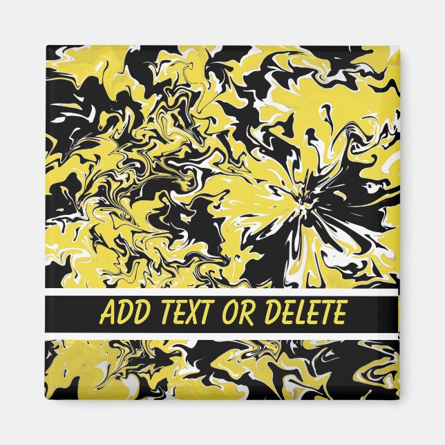 Aimant Flacons de noir, blanc et jaune (Devant)