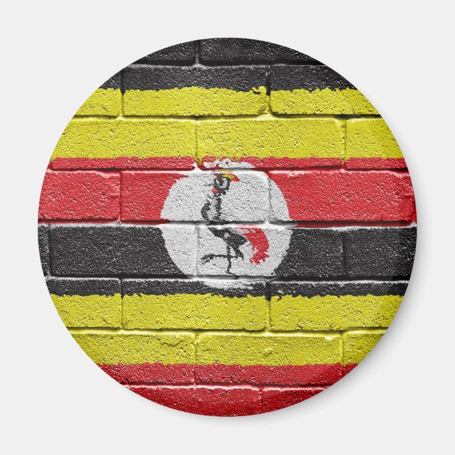 Aimant flag_grunge_wall_Ouganda (Devant)