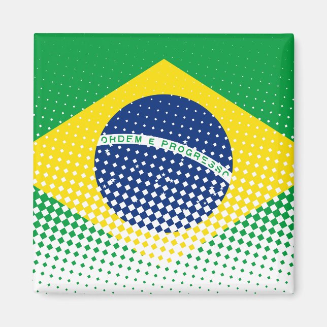 Aimant Flag Of Brazil With Halftone Effect (Devant)
