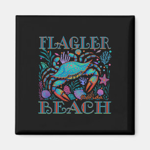 Aimant Flagler Beach Floride Crabe Bleu Été Plage Vacance