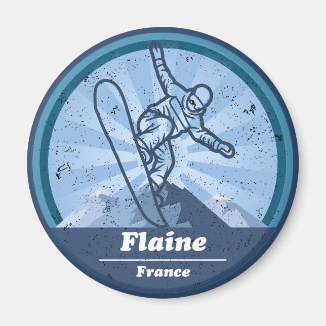 Aimant Flaine Station de ski - Snowboard (Devant)