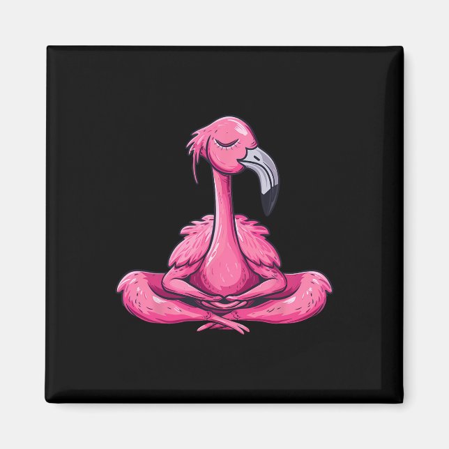Aimant Flamant de méditation Bouddhiste Zen Bouddha Yoga  (Devant)
