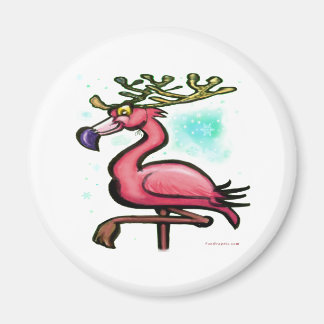 Aimant Flamant rose Christmas Reindeer