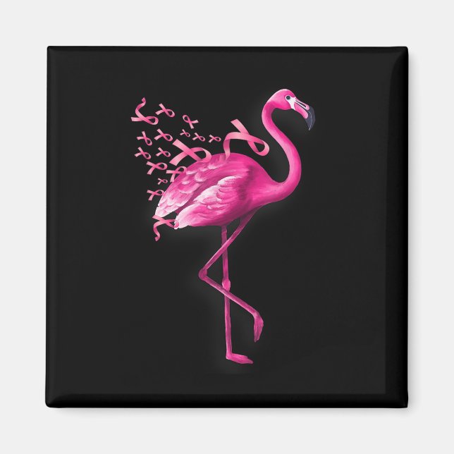 Aimant Flamant rose d'oiseaux roses Sensibilisation au ca (Devant)