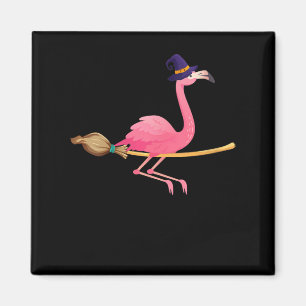 Aimant Flamant rose   Femmes Drôle Flamant rose Sorcière 