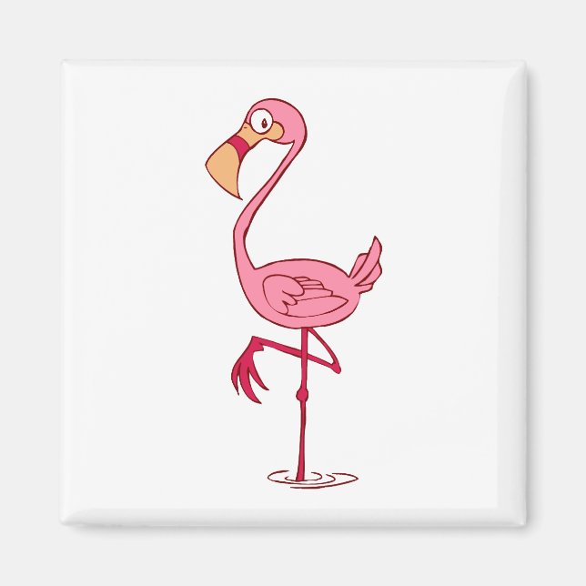 Aimant Flamant rose fin (Devant)