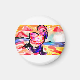 Aimant Flamant rose gemme