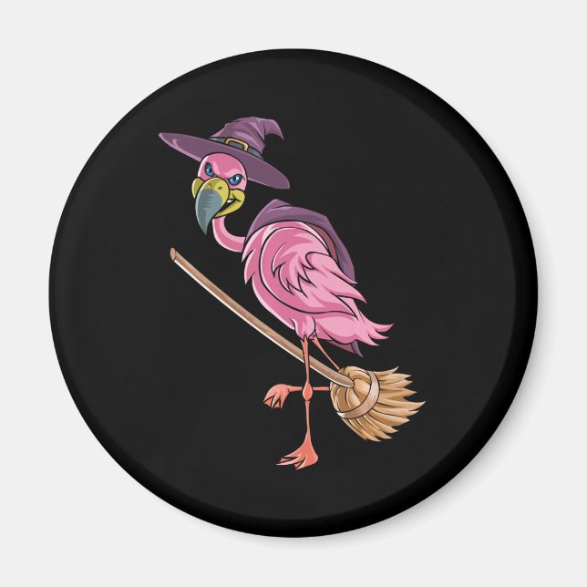Aimant Flamant rose | Halloween Flamant rose sorcière par (Devant)