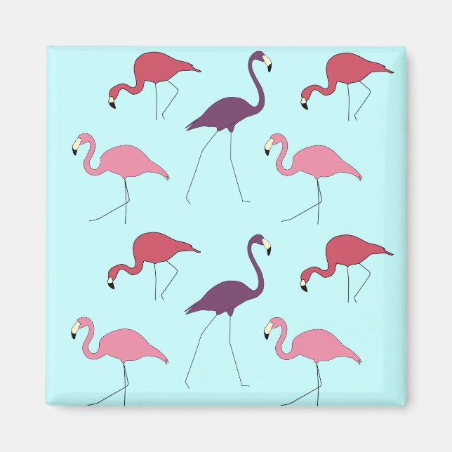 Aimant Flamant rose motif (Devant)