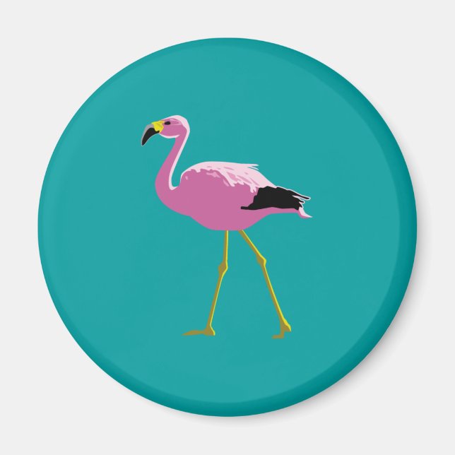 Aimant Flamant rose rose (Devant)