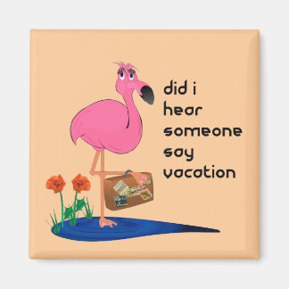 Aimant Flamant rose sur l'aimant de vacances