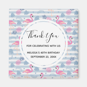 Aimant Flamant rose Whimsical et ananas Motif Favoriser