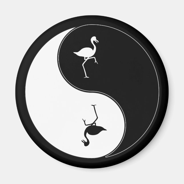 Aimant Flamant rose Yin Yang (Devant)