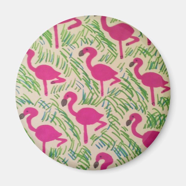 Aimant Flamants roses roses Motif tropical (Devant)