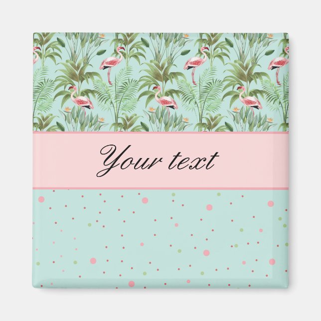 Aimant Flamants roses roses Pois (Devant)