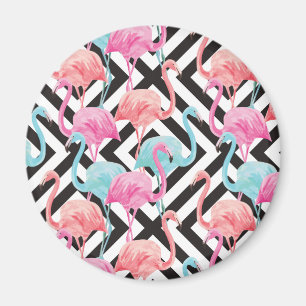 Aimant Flamants roses sur le Motif de conception en gras