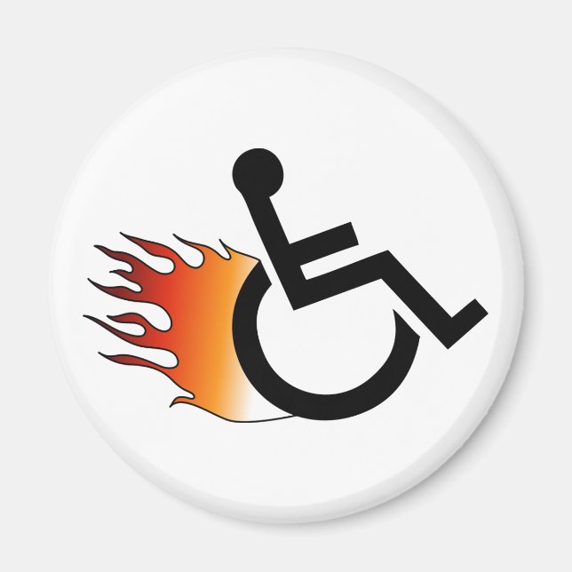 Aimant Flaming Wheelchair (Devant)