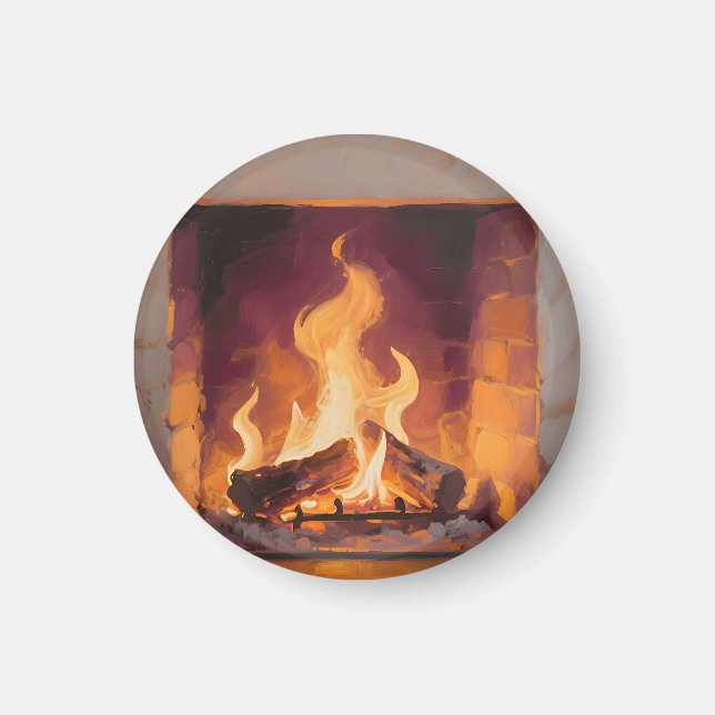 Aimant Flammes de cheminée confortables (Devant)