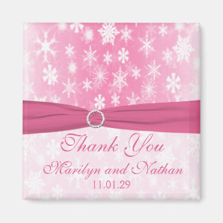 Aimant Flammes de neige rose et blanc Mariage Favor Magne