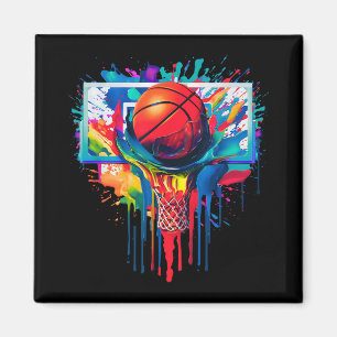 Aimant Flèche colorée Basketball Ball Hoop Slam Dunk Drip