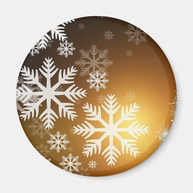 Aimant Flèches de neige étincelantes en or (Devant)