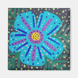Aimant Fleur bleue
