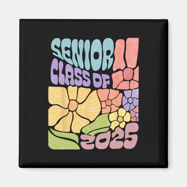 Aimant Fleur Boho Cl de 2025 Senior 2025 Diplômé 25 Retou (Devant)