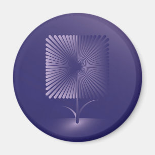 Aimant Fleur carré violette