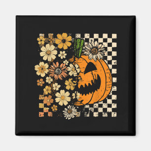 Aimant Fleur Citrouille vintage Halloween automne Thankgi