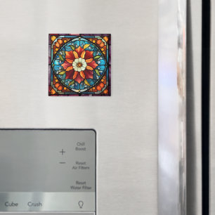 Aimant Fleur couleur de verre tendu