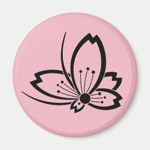 Aimant Fleur de cerisier ombragée en forme de papillon