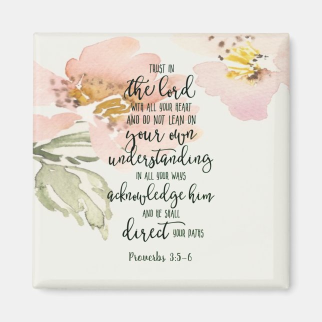 Aimant Fleur de confiance dans le Seigneur (Devant)