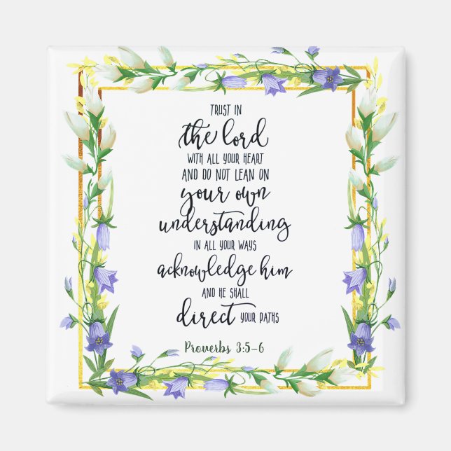 Aimant Fleur de confiance dans le Seigneur (Devant)