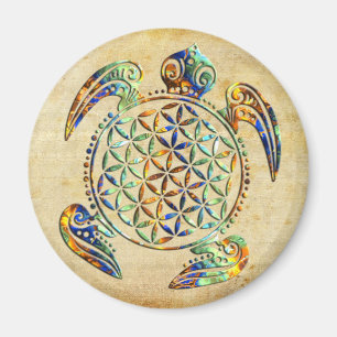 Aimant Fleur de DES Lebens - tortue de la vie/Blume