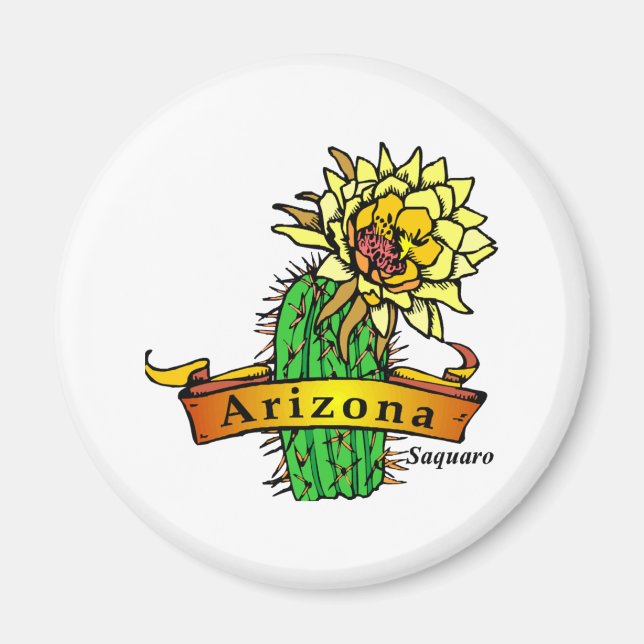 Aimant Fleur de l'État de l'Arizona - Saguaro (Devant)