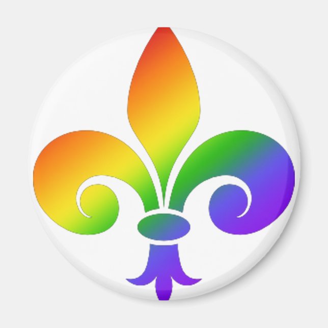 Aimant Fleur de Lis Arc en Ciel (Devant)