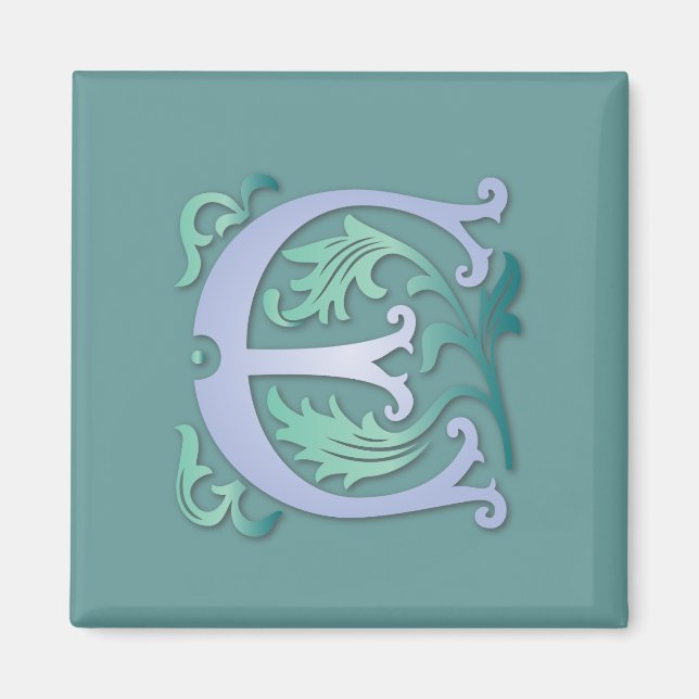 Aimant Fleur-de-lis E Monogramme (Devant)