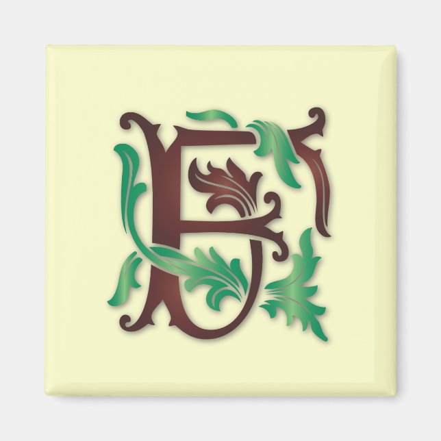 Aimant Fleur de lis F Monogramme (Devant)