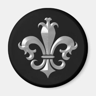 Aimant Fleur De LIs Fancy Silver Bevel Saints Classic